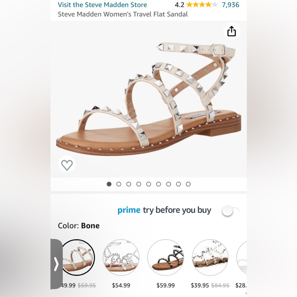 Steve Madden Women's Travel Flat Sandal size 8.5